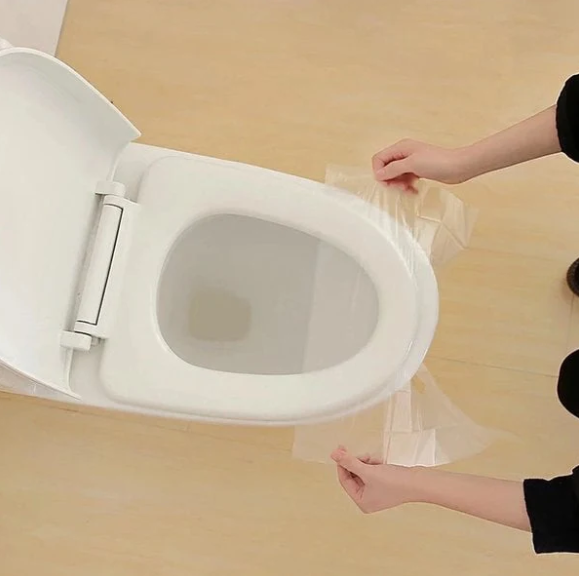 ✅ Protégez votre hygiène et votre santé – Housse de siège de toilette jetable et biodégradable 🌿