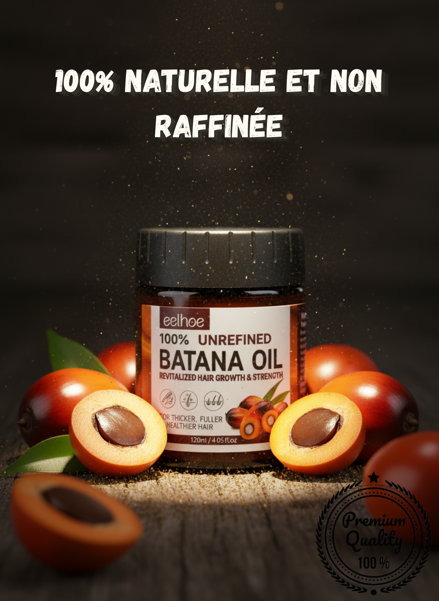 🌿 Huile de Batana 100% Naturelle – 🌸 Croissance & Force des Cheveux